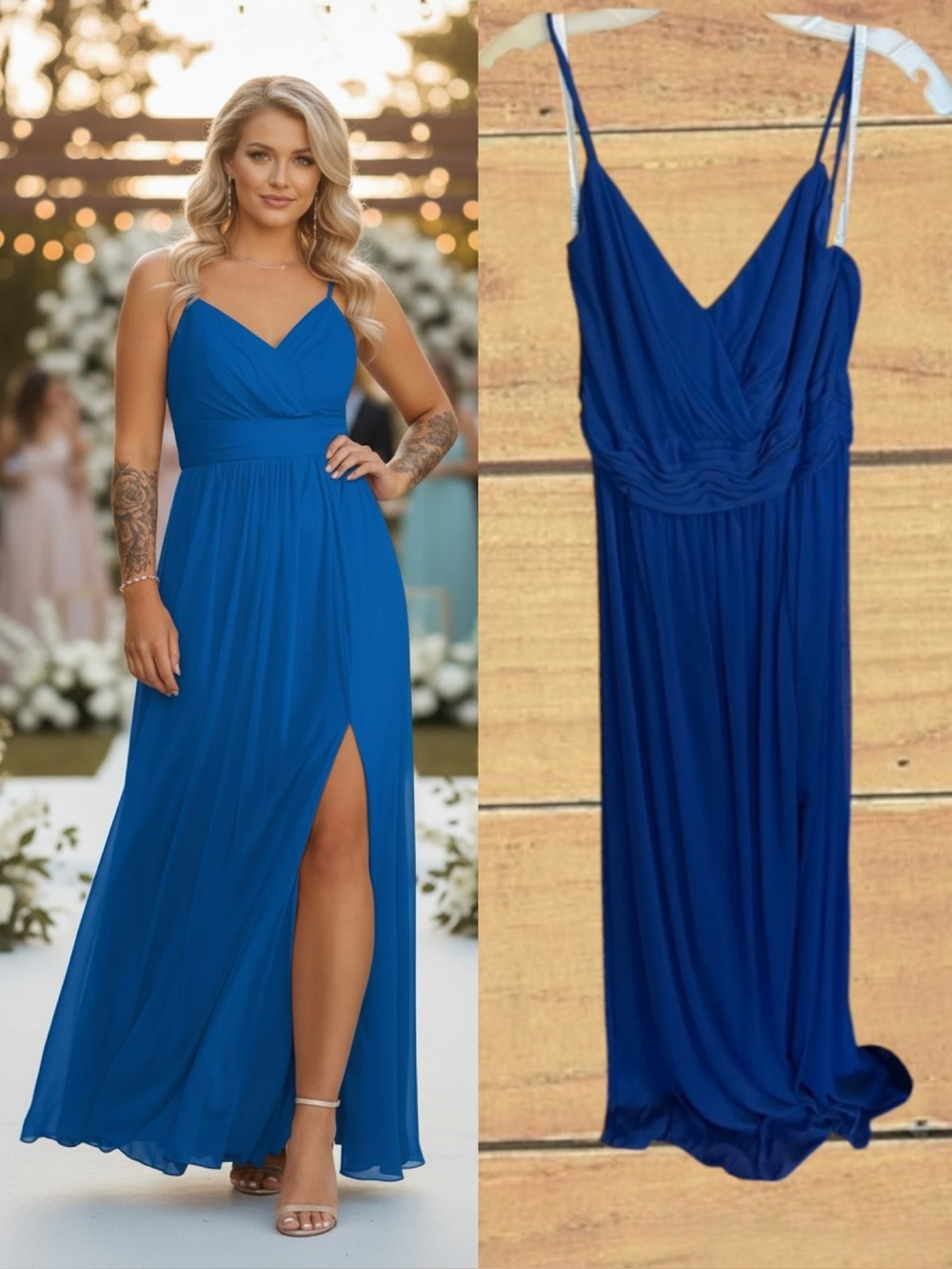 Elegant Blue David’s Bridal Bridesmaid Or Prom Dress NWT